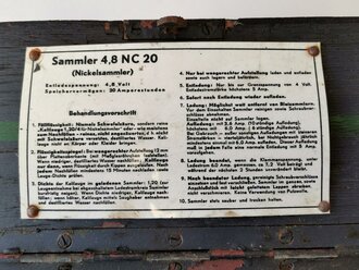 Kasten zum Nickelsammler 4,8 NC 20 der Wehrmacht.Ungereinigtes Stück