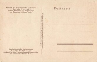 Farbige Ansichtskarte "Deutsche Lufthansa" datiert 1936