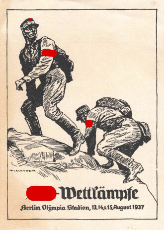 III. Reich - Propaganda-Postkarte " SA-Wettkämpfe Berlin Olympia Stadion 13.14&15.8.1937 "  Bild 4