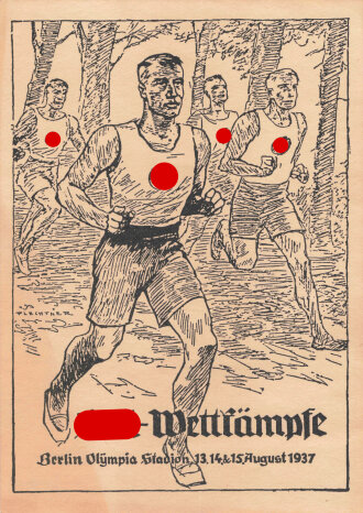 III. Reich - Propaganda-Postkarte " SA-Wettkämpfe Berlin Olympia Stadion 13.14&15.8.1937 "  Bild 5