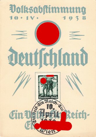 III. Reich - Propaganda-Postkarte "Volksabstimmung Deutschland 1938"