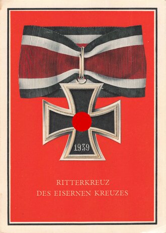 Farbige Propagandapostkarte "Ritterkreuz des Eisernen Kreuzes"