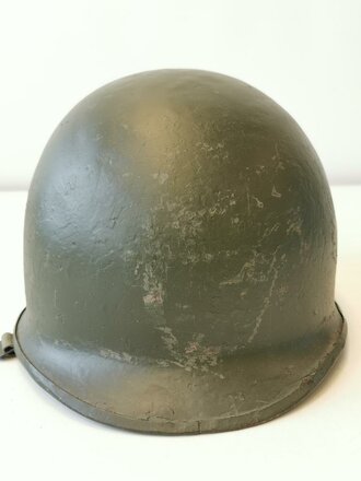 U.S. WWII front seam steel helmet shell, overpainted