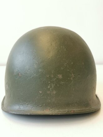 U.S. WWII front seam steel helmet shell, overpainted