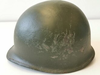 U.S. WWII front seam steel helmet shell, overpainted