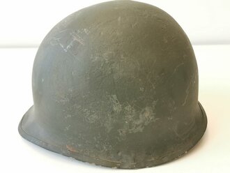 U.S. WWII front seam steel helmet shell, overpainted