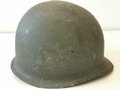 U.S. WWII front seam steel helmet shell, overpainted