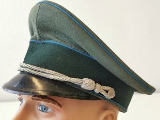 Heer, Schirmmütze für einen Offizier im Truppensonderdienst ( Waffenfarbe blau) ungereinigtes Stück aus Speicherfund