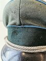 Heer, Schirmmütze für einen Offizier im Truppensonderdienst ( Waffenfarbe blau) ungereinigtes Stück aus Speicherfund