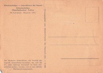 Ansichtskarte "Ritterkreuzträger, Unteroffiziere des Heeres, Eichenlaubträger Oberfeldwebel Kohnz"