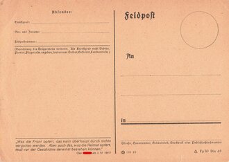 Ansichtskarte "Feldpostkarte - Herzliche...