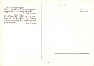 Ansichtskarte "Das Märzfeld auf dem Reichsparteitaggelände in Nürnberg im Bau"