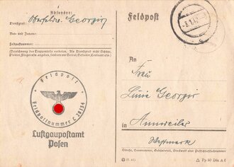 Ansichtskarte "Feldpostkarte - 1942 Prosit Neujahr aus Russland", datiert 1942