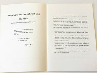 Kopie oder neuzeitliche Zusammenstellung " Me 328B leichtes Schnellkampfflugzeug"  48 Seiten, DIN A4