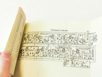 Das Funksprechgerät "f" Ausgabe 2 vom 1.7.1944, 20 Seiten plus Anlagen. Kunststoffartiges Material