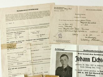 Waffen SS, Studioaufnahme sowie Nachkriegs Schriftverkehr...