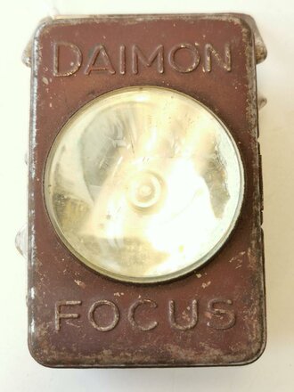 Taschenlampe  Daimon Focus, wohl für Parteiverbände, brauner Originallack, Funktion nicht geprüft