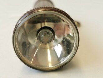 Stabtaschenlampe  Daimon Focus, wohl für Parteiverbände, brauner Originallack, Funktion nicht geprüft
