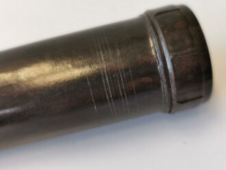 Stabtaschenlampe aus brauner Preßmasse, Funtion nicht geprüft, Gesamtlänge 11cm