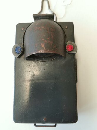 Taschenlampe Wehrmacht, Luftwaffenblauer Originallack, Funktion nicht geprüft