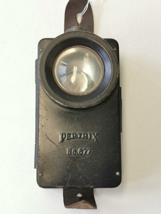 Taschenlampe Wehrmacht Pertrix No.677, guter Zustand, Funktion nicht geprüft