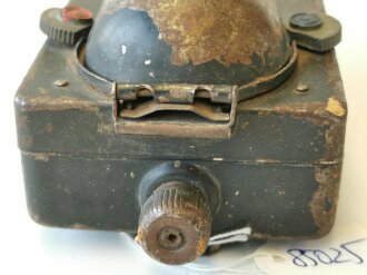 Taschenlampe Wehrmacht, Luftwaffenblauer Originallack, Funktion nicht geprüft