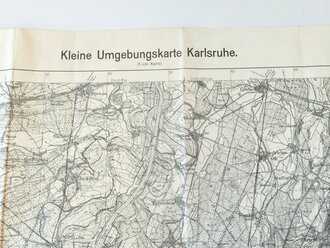 Kleine Umgebungskarte Karlsruhe, Stand 1940