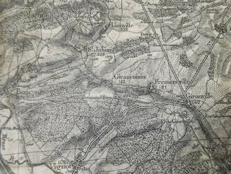 1.Weltkrieg, Landkarte " Verdun - Bar-le-Duc- Pont-a-Mousson""