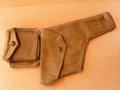 British WWII, P37 officers pistol holster with compass case, 1943 dated