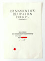 Große Verleihungsurkunde zum Stern des Deutschen Adlerordens. Nicht ausgefüllt, in sehr gutem Zustand