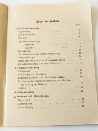 "Geländebeschreibung und Geländebeurteilung" Kleinformat, 30 Seiten, guter Zustand