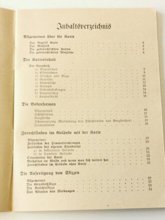 "Karten- und Geländekunde" Kleinformat, 34 Seiten, guter Zustand