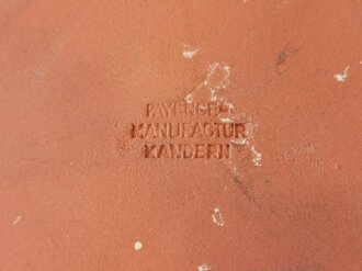 WHW Gau Baden, " Am Westwall Kreis Müllheim - WHW 1939/40 ", glasierte Fayence-Plakette mit Randlochung zum Aufhängen, 140 mm Durchmesser, sehr guter Zustand