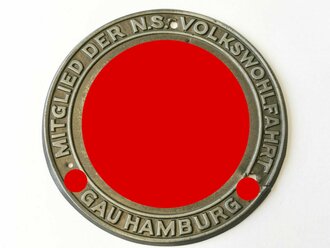N.S. Volkswohlfahrt Gau Hamburg, Türplakette 74mm