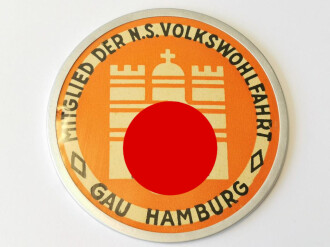 N.S. Volkswohlfahrt Gau Hamburg, Türplakette 75mm