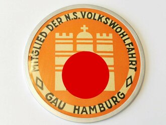N.S. Volkswohlfahrt Gau Hamburg, Türplakette 75mm
