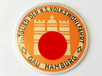 N.S. Volkswohlfahrt Gau Hamburg, Türplakette 75mm