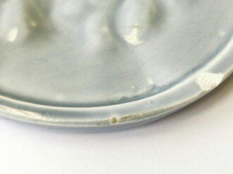 NSV, glasierte Steingutplakette, Durchmesser 10,5cm, blau