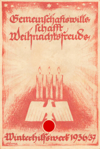 Winterhilfswerk Gau Sachsen, Spendenkarte " Gemeinschaftswille schafft Weihnachtsfreude 1936/37"