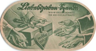 Winterhilfswerk Gau Sachsen, Spendenkarte Liebesgaben Spende Kreis Chemnitz 1937/38