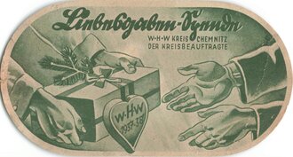 Winterhilfswerk Gau Sachsen, Spendenkarte Liebesgaben Spende Kreis Chemnitz 1937/38