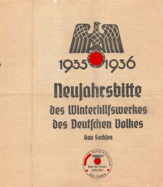 Winterhilfswerk Gau Sachsen, Neujahrsbitte 1935 1936