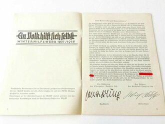 Winterhilfswerk Gau Sachsen, 31 Seitige Broschüre " Wettrüsten der HJ für das WHW 1937/38"