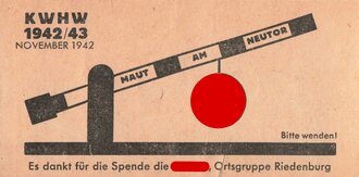 Winterhilfswerk Gau Salzburg, Spendenbeleg zum...