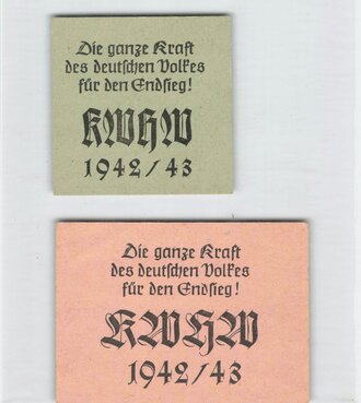 Winterhilfswerk Gau Salzburg, 2 x Spendenbeleg zur Reichsstraßensammlung 1942/43