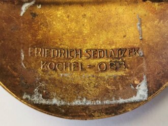 Bayerisches Rotes Kreuz, Brosche " Sanitätskolonne" für Führerinnen, Vorkrieg, Durchmesser 44mm, Rückseitig Klebereste