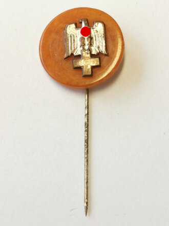 Deutsches Rotes Kreuz, Anstecknadel auf Bernstein 21mm
