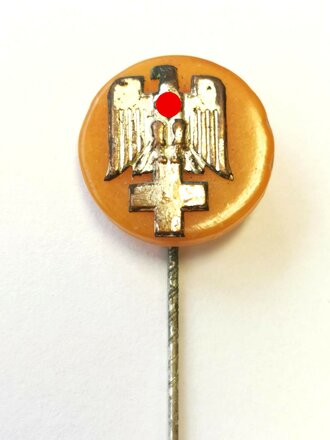 Deutsches Rotes Kreuz, Anstecknadel auf Bernstein 17mm