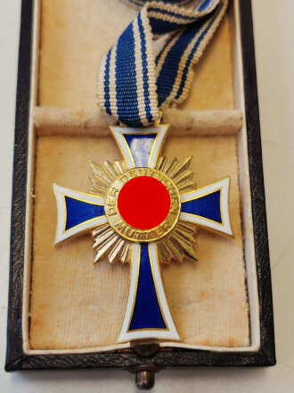 Ehrenkreuz der deutschen Mutter in gold , im Etui von A.Rettenmaier Schwäb. Gmünd