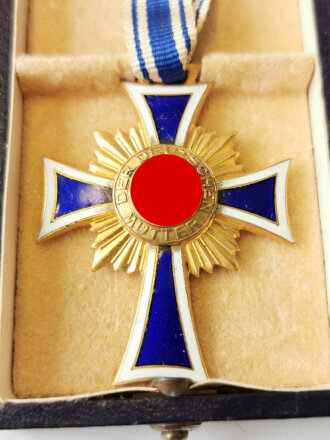 Ehrenkreuz der deutschen Mutter in gold , im Etui von Glaser & Sohn Dresden